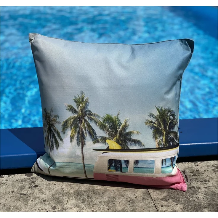 heimtexland Â® Outdoorkissen Lotus Effekt 45x45 Garten Dekokissen Wasserabweisend Outdoor Lounge Deko Kissen Typ742 Beach Bulli – Bild 2