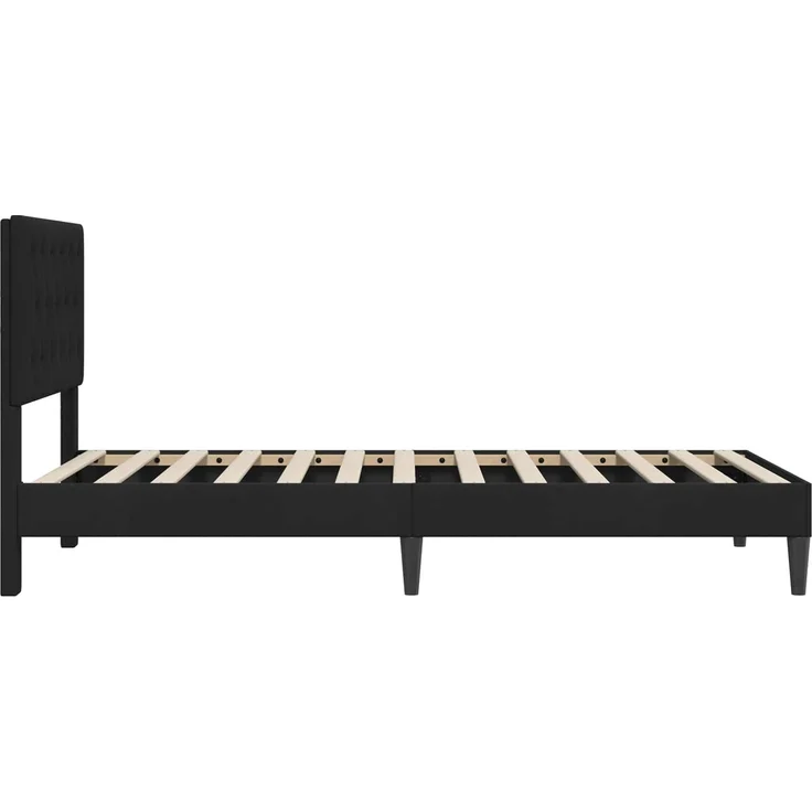 vidaXL Bettrahmen mit Kopfteil Schwarz 100 x 200 cm Samt 42027647 – Bild 5