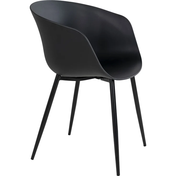 House Nordic Esszimmerstuhl, schwarz mit schwarzen Beinen - 2er set – Bild 3