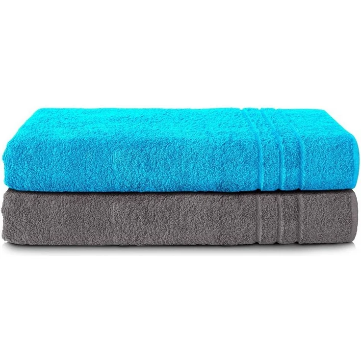 Komfortec Saunatuch 70x200 cm Saunatücher Set aus %100 Baumwolle, Frottee (2-St), Weich, Groß, Schnelltrocknend – Bild 1