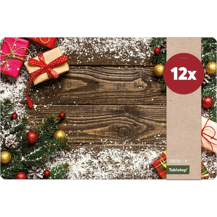 matches21 HOME & HOBBY Platzset Abwaschbare Tischsets 12er Set Weihnachten Geschenke, (12-St), Platzsets als Tisch-Untersetzer und Tisch-Deko für Esstisch Teller – Bild 5