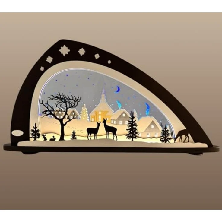 Weigla LED Schwibbogen Stille Nacht, Erzgebirge garantiert, aus Buchenholz & Acrylglas – Bild 1