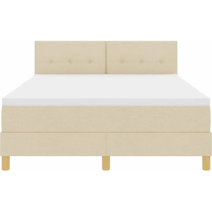 vidaXL Boxspringbett mit Kissen mit Kopfteil Creme 140 x 200 cm Stoff 3338928 – Bild 7