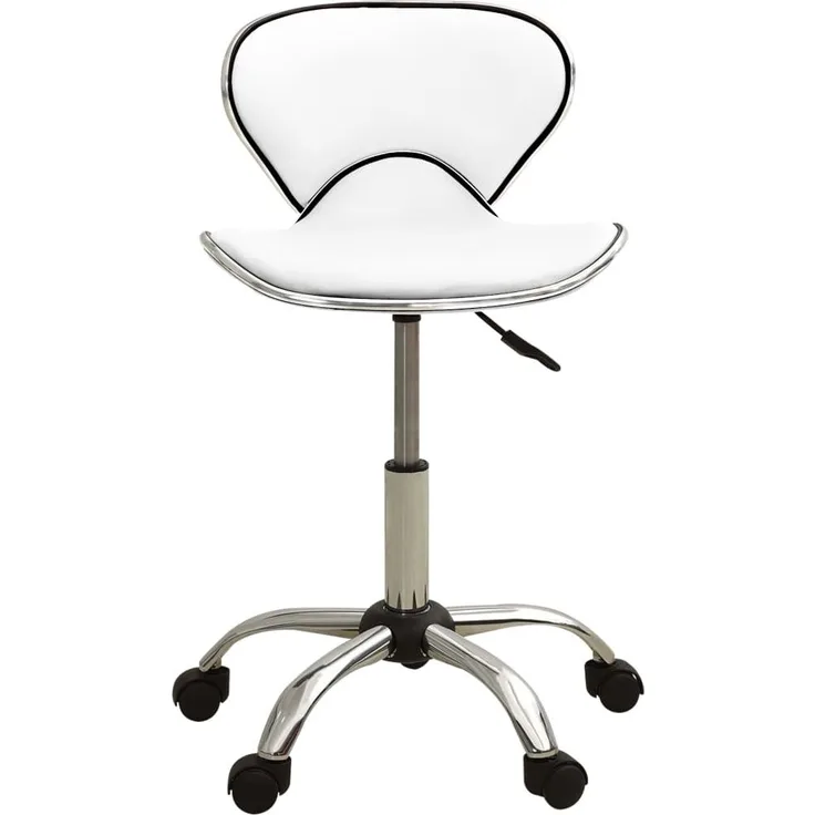 vidaXL Friseur Rollhocker Weiß Kunstleder [323673]