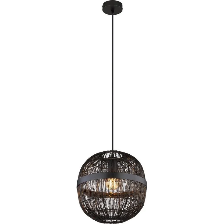 GLOBO LIGHTING Hängeleuchte HERMI II, ohne Leuchtmittel, Pendelleuchte / Wohnbereich /schwarz / Metallgeflecht / Kugel – Bild 5