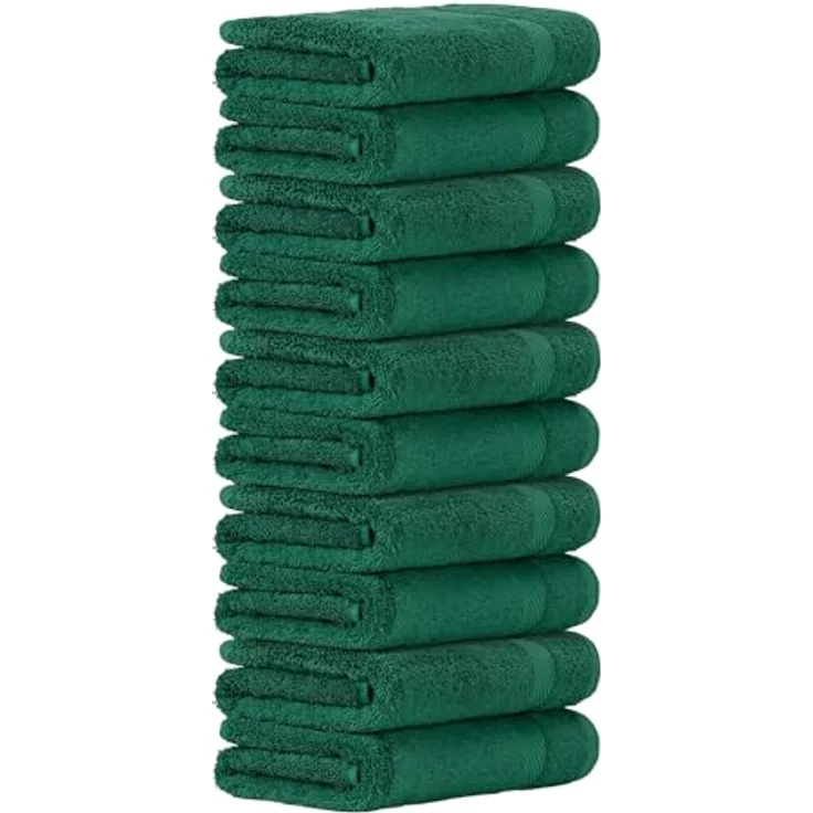 Luckytowel Handtücher Set 50x100 cm – Oeko-TEX Handtuch-Set, 100% Baumwolle, 600 g/m², flauschig & saugstark, 10er Pack Grün – Bild 1