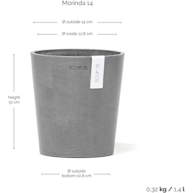 ECOPOTS Blumentopf Morinda, ØxH: 14,2x16 cm – Bild 2