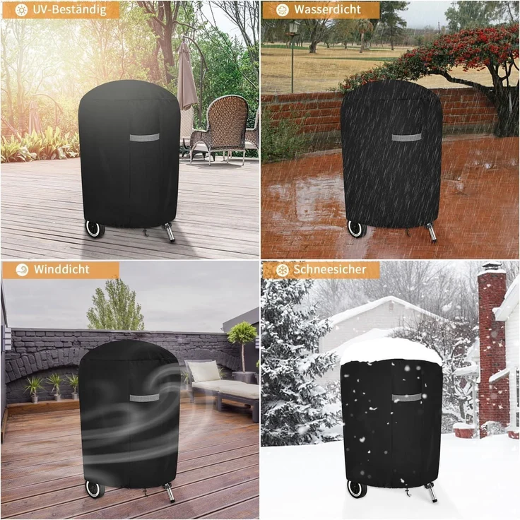 Dokon Kugelgrill Abdeckung 71x68cm Schwarz – Bild 3