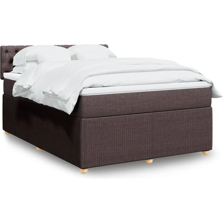 vidaXL Boxspringbett mit Matratze Dunkelbraun 140x190 cm Stoff 3287461 – Bild 1