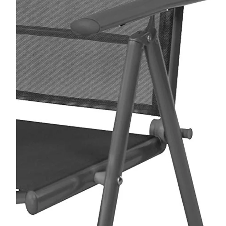 Mojawo Armlehnstuhl Garten Klappstuhl Aluminium - Textilen Anthrazit / Anthrazit – Bild 5