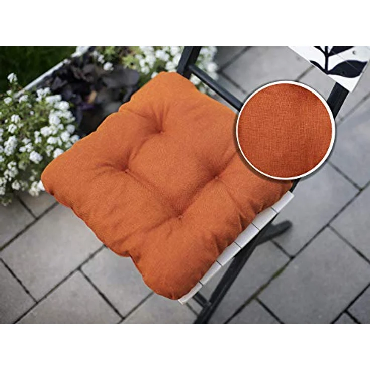 sunnypillow Stuhlkissen 4er Set Stuhlkissen 40x40 cm Bequeme 8cm, Polsterauflage Auflage für Stühle / Bänke – Bild 5