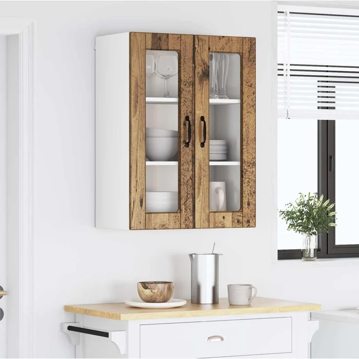Hängeschrank, Küchenschrank mit Regal Altholz 60 x 31 x 80 cm Holzwerkstoff – Bild 4