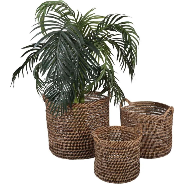 Rattan Korb Eda Braun mit Henkel M – Bild 3