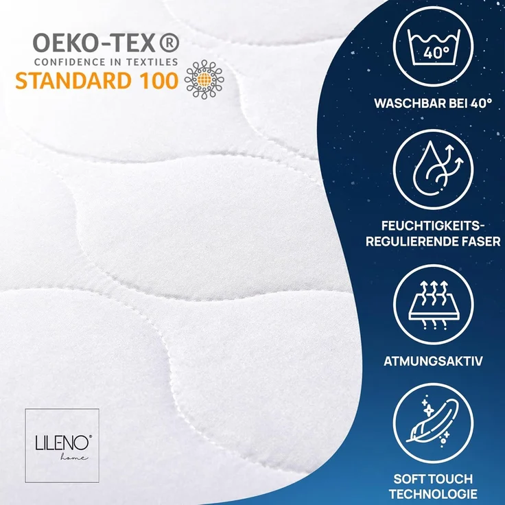LILENO HOME Matratzenbezug 100x200 cm Reißverschluss - waschbarer Matratzenschoner aus Microfaser ideal für Allergiker - extra weicher Schonbezug für Matratzen (rundum) Höhe 14-16 cm – Bild 4