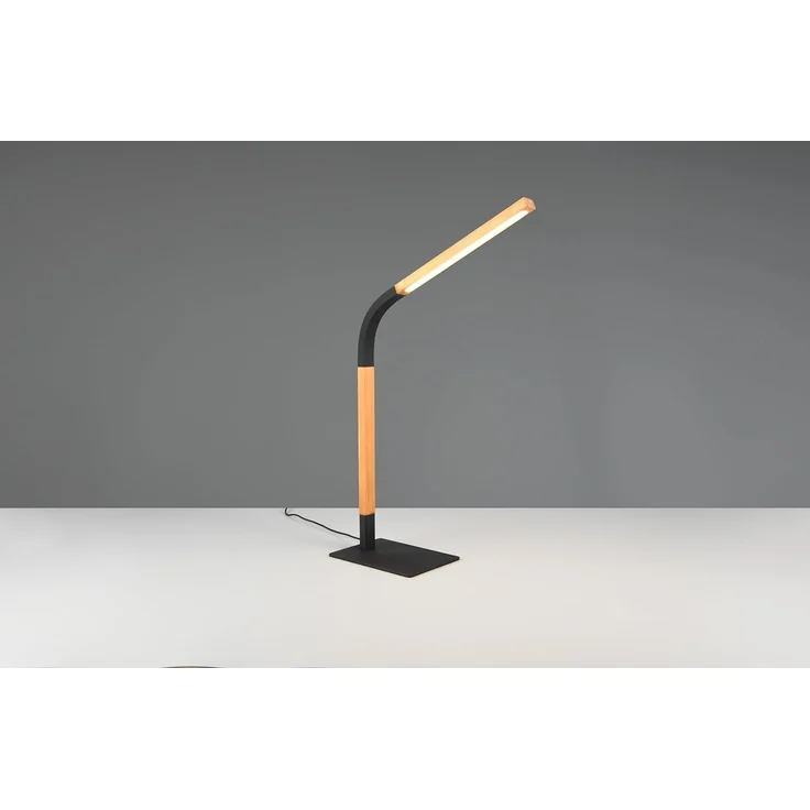 LED Schreibtischleuchte NORRIS Schwarz mit Holz, Höhe 42cm – Bild 3