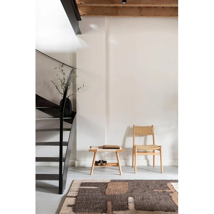 Sitzbank Hocker Kintaro aus Eiche | Japandi-Design mit Seilgeflecht – Bild 2