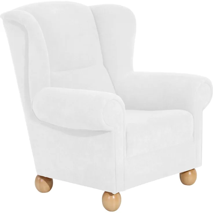 Ohrenbackensessel Kasha Bezug Veloursstoff Buche natur / creme 22266