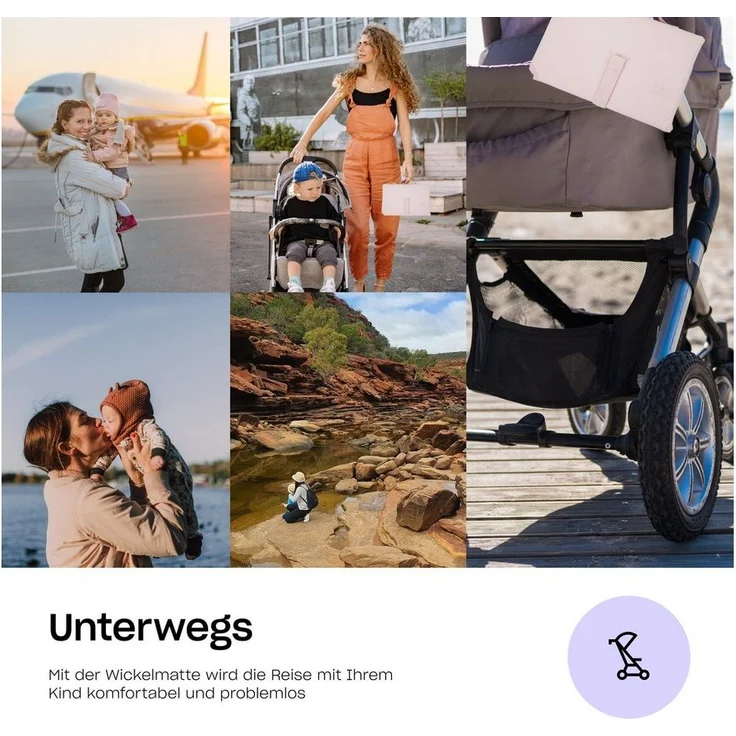 Hylat Baby Wickelauflage Faltbare Wickelunterlage für Unterwegs - Rosa – Bild 3