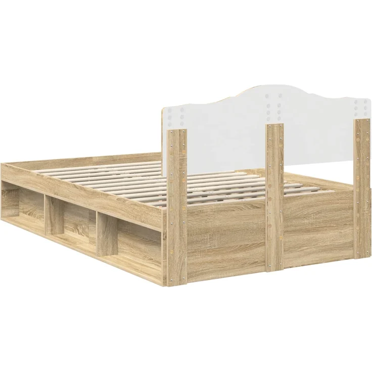 vidaXL Bettrahmen Sonoma 120 x 200 cm Massives Kiefernholz 3412918 – Bild 8