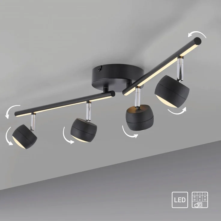 JUST LIGHT 11402-18 JARIK Deckenleuchte 4-flammig schwarz 3000K – Bild 1
