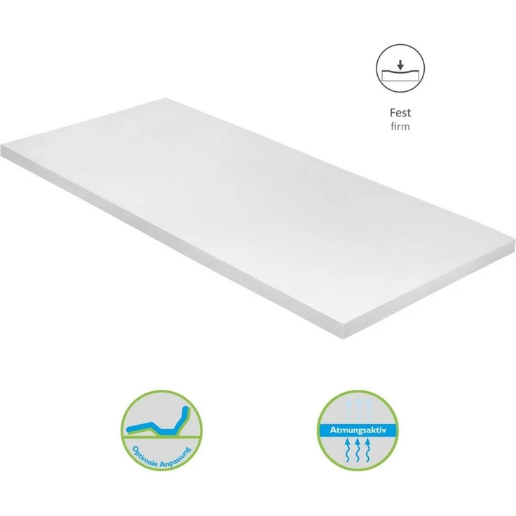 Bodyprotect, Topper aus Kaltschaum, 6 cm hoch, Komfortschaum, mit 4 elastischen Eckgummis für festen Sitz, optimale Anpassung – Bild 3