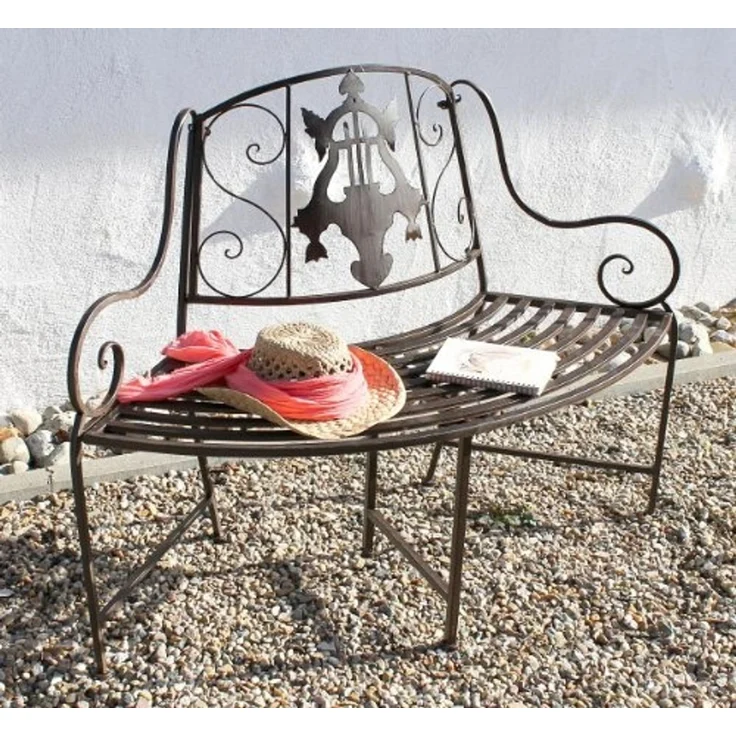 Bank JD130838 aus Metall Gartenbank Sitzbank Baumbank 2-Sitzer 116cm Rundbank – Bild 1