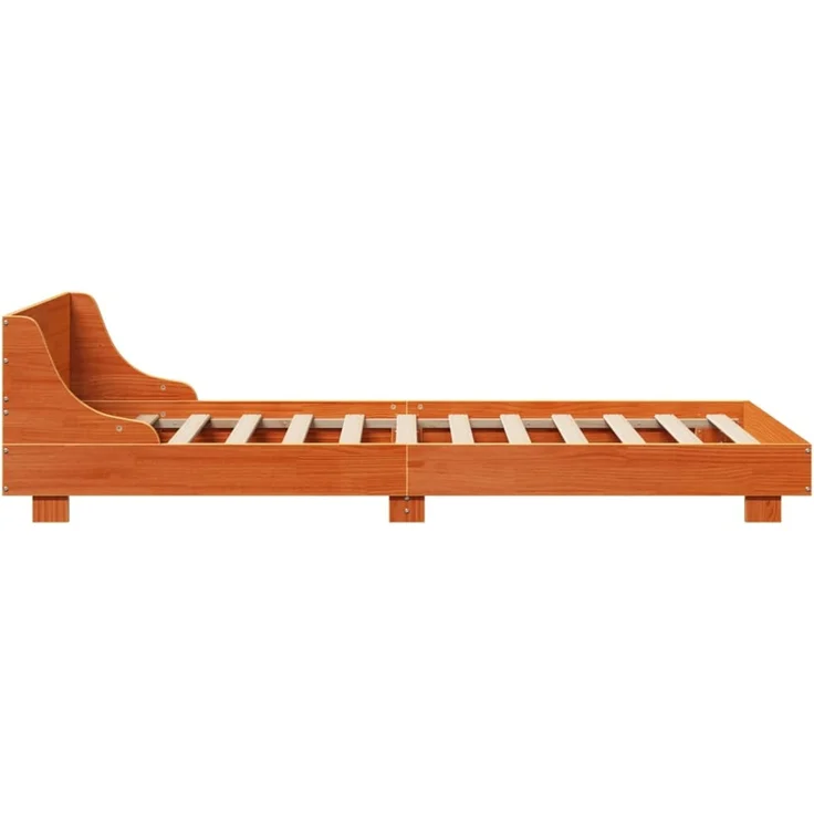 Einzelbetten, Betten für Erwachsene, Massivholzbett ohne Matratze Wachsbraun 75x190 cm Kiefernholz de4228 – Bild 5