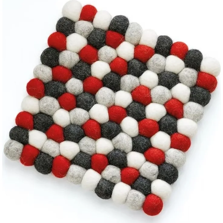 Untersetzer LANA ROSSO quadratisch, schafwolle