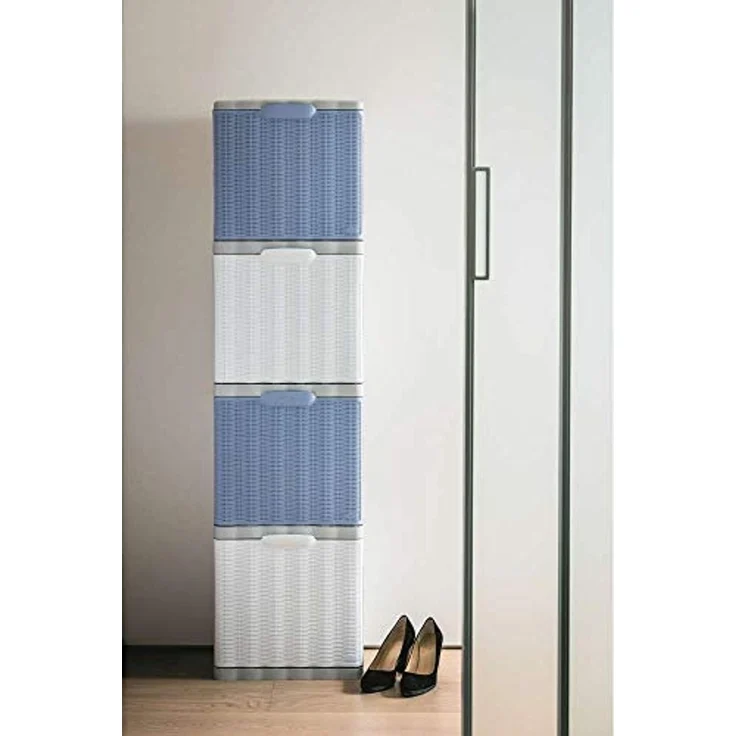 Stefanplast 30340 Schuhschrank-Box, Aufbewahren, In Rattanoptik aus Kunststoff, 40 x 30 x 40 cm – Bild 2
