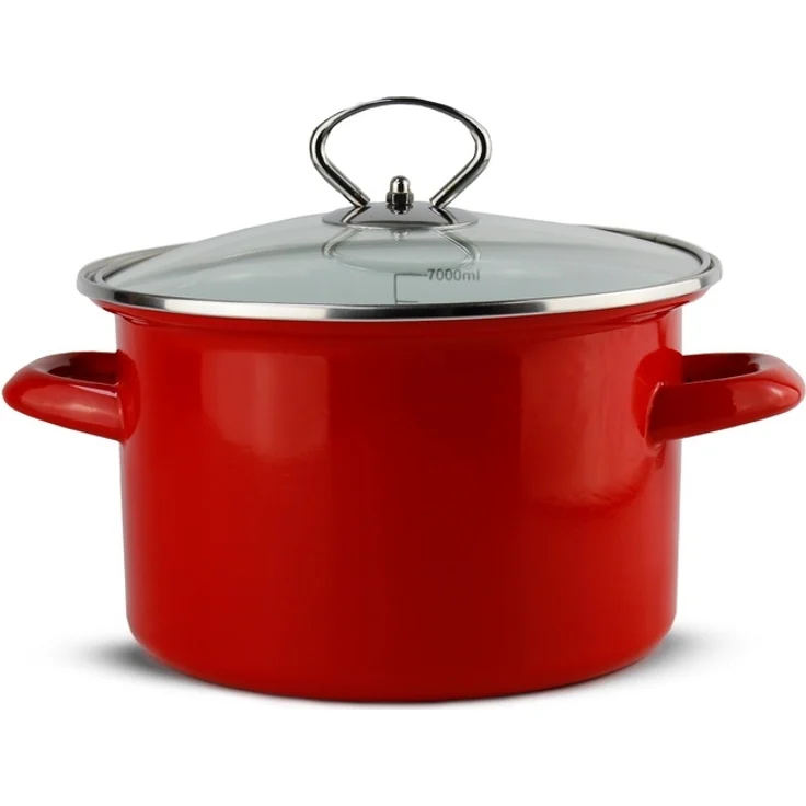Schäfer Ø 28 cm Bratentopf 7 Liter Brat-Kochtopf Brattopf 12383 Metallic-Rot