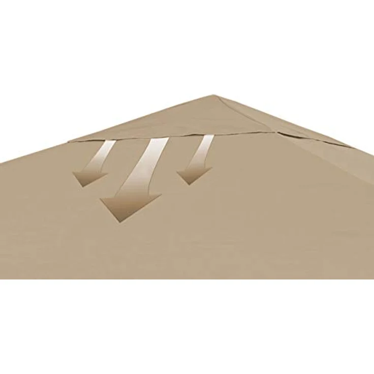 QUICK STAR Ersatzdach 250g für Pavillon 3x4m, sand, 2-fach wasserabweisend, mit Lüftungsschlitzen – Bild 5