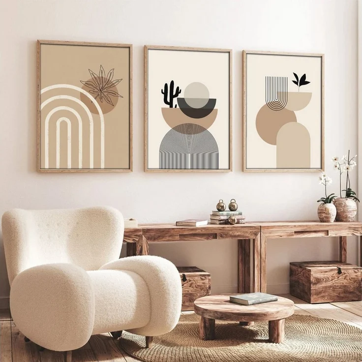 Wallity Leinwandbild Painting: 100% MDF (Thickness: 3 mm), 50 x 35 cm (3 Pieces) E4055, (3 St) – Bild 2