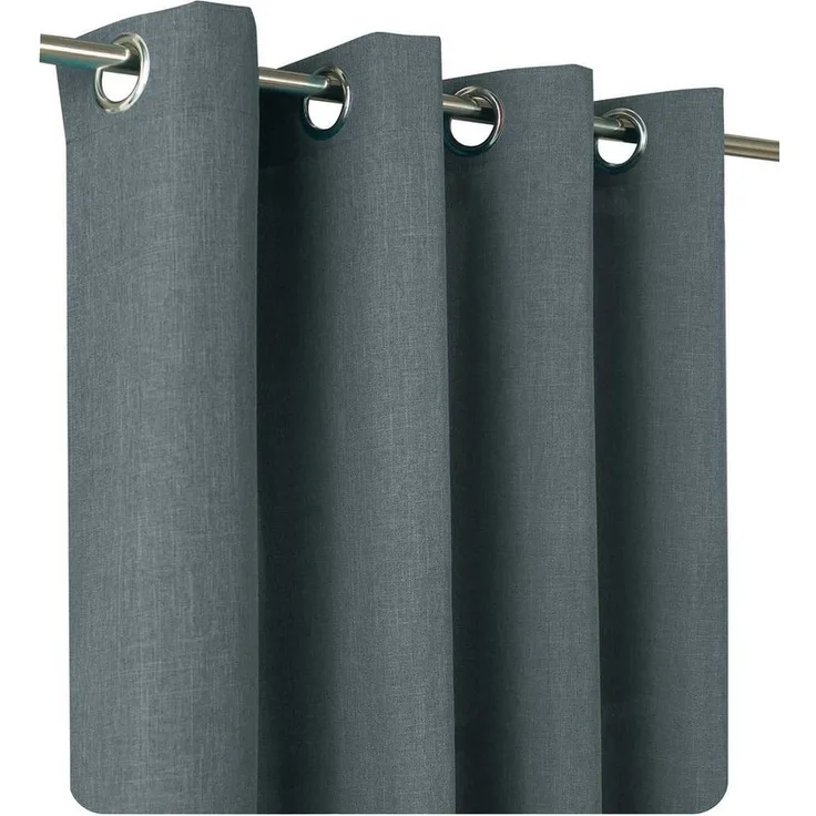 Haus und Deko Gardine Vorhang 140x245 cm Ösen blickdicht Struktur Leinenoptik uni Gardine, Ösen (1 St), blickdicht, Polyester