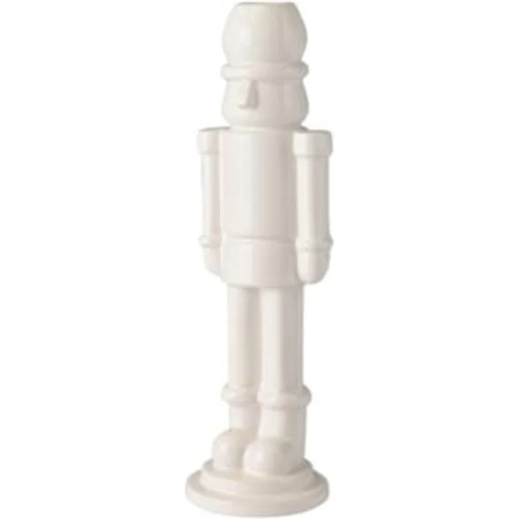 Gift Company Schiaccianoci Kerzenhalter Nussknacker H 24,8 cm weiß