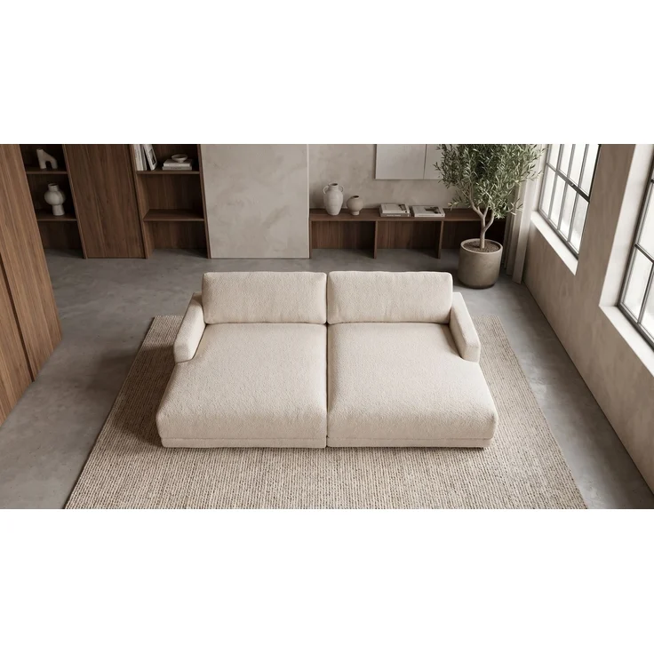 KAWOLA Big Sofa MARLIN Stoff beige 80 x 168 x 262 cm – Bild 4