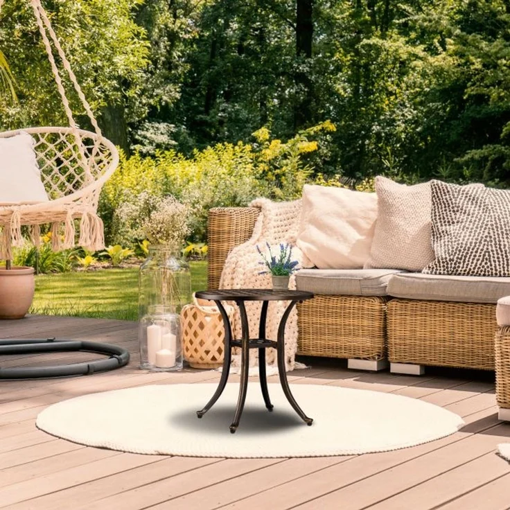Relaxdays Antiker Gartentisch rund – Bild 3