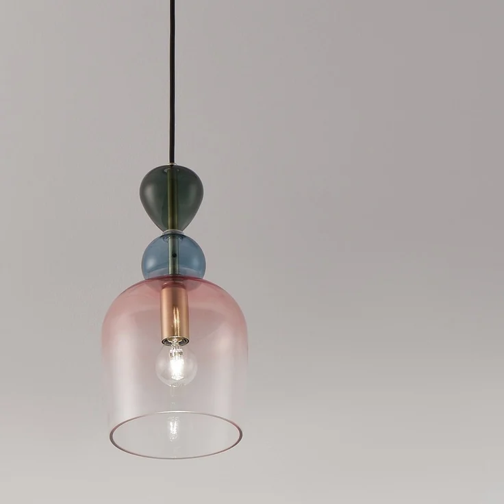 Nova Luce 9009234 MURANO Pendelleuchte 1-flammig Gold Multifarben E14 – Bild 1