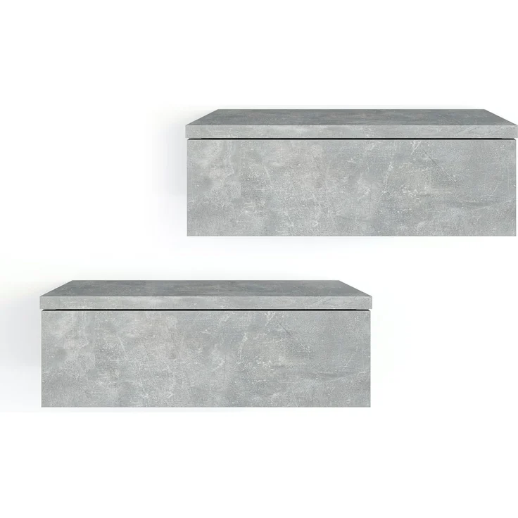 KOMTO Wandregal mit Schublade 2er Set Nachttisch Wandschublade Monaco 2 pcs, Wandschublade Nachtschrank Hängend, Monaco 46 x 30 x 15 cm – Bild 1