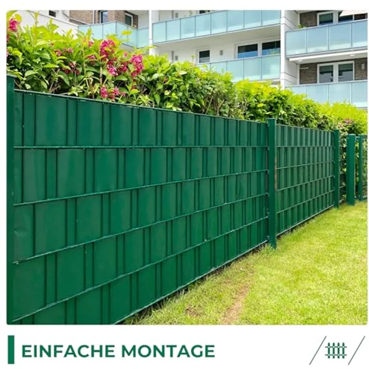 Sichtschutzstreifen Zaun 35 m x 19 cm inkl. 20 Clips, Sichtschutz Zaunfolie PVC Sichtschutzstreifen Doppelstabmatten für Gartenzaun, Balkon/Diverse Farben-2PCS – Bild 7