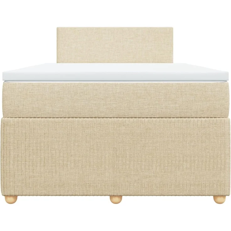 vidaXL Boxspringbett mit Matratze Creme 120x200 cm Stoff 3289721 – Bild 6