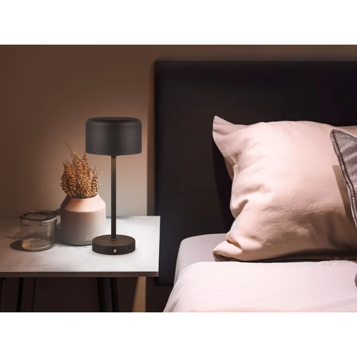 Reality Leuchten 'Jeff' LED Akku Tischleuchte inkl. 1.5 Watt LED, 4 fach Touch, Metall schwarz matt, Ø 10 x H 30 cm – Bild 5