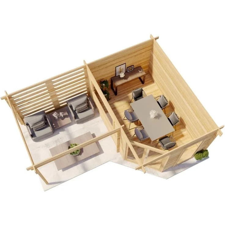Alpholz Holz Gartenhaus Pepe Optima | Natur | 462x618x228 cm – Bild 2