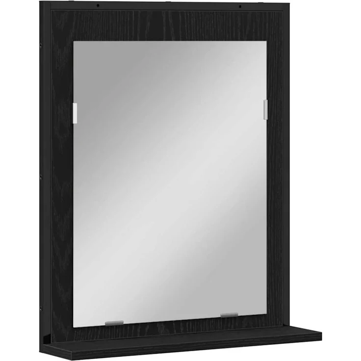 vidaXL Spiegel mit Regal Schwarz Eichen-Optik 50 x 12 x 60 cm 862222 – Bild 1