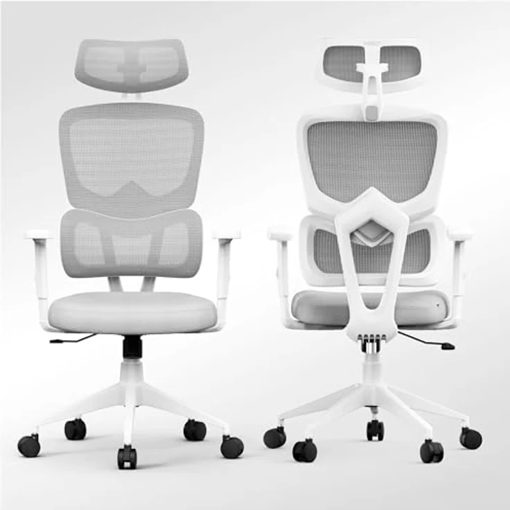 SENSE7 VENO Ergonomischer Bürostuhl – Atmungsaktive Netzlehne, Verstellbare Kopfstütze & Armlehnen, Leise Gummirollen, Modernes Design, Komfort für 190 cm & 120 kg Nutzer – Bild 8