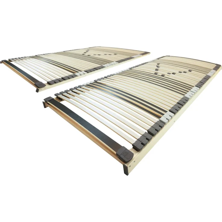 AM Qualitätsmatratzen | Ergonomischer 7-Zonen Lattenrost | 200x190 cm (2 x 100 x 190 cm) | fertig montiert | 44 Leisten | starr | Holmabsenkung für Schulter und Becken | 200x190 cm – Bild 1