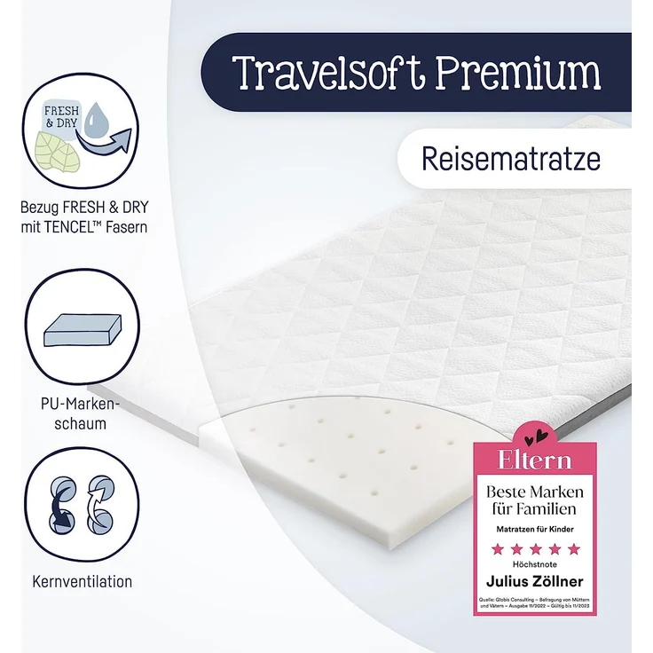 Julius Zöllner 'Travelsoft Premium' Reisebettmatratze, 60x120 cm – Bild 3