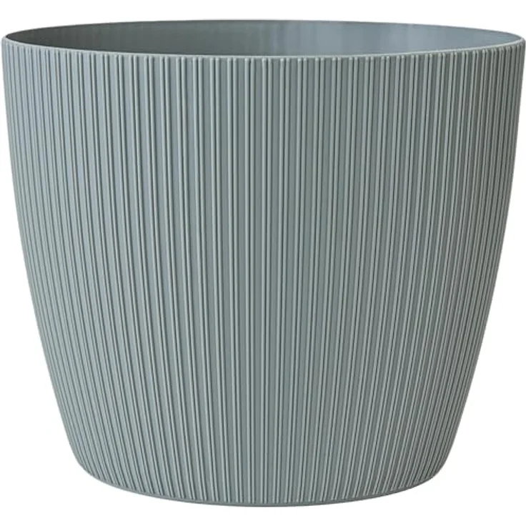 KONZEPT Blumentopf groß, gerillte Struktur 26/30cm, Übertöpfe für Zimmerpflanzen, aus Kunststoff ideal für Wohnzimmer, Küche und Balkon – Bild 2