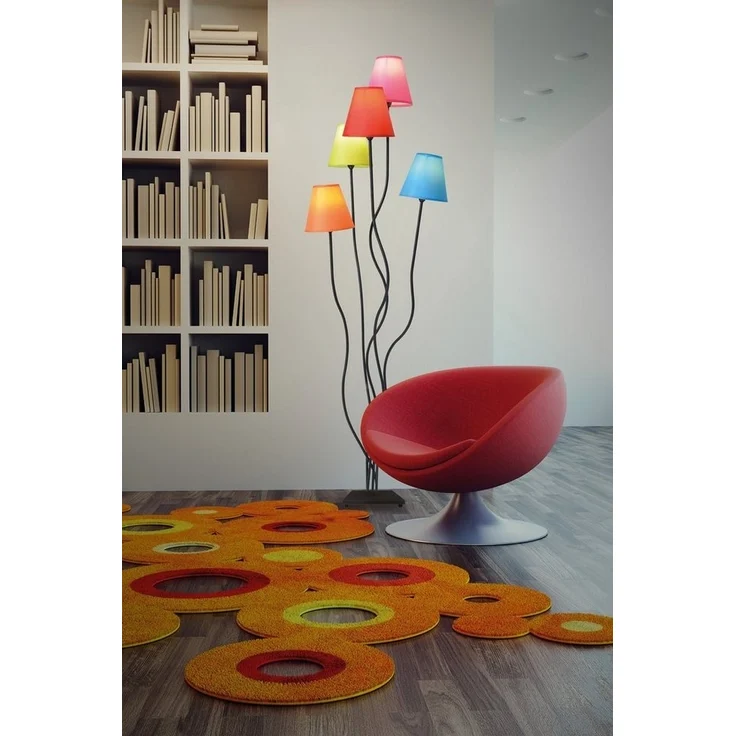 näve Stehlampe Colori, ohne Leuchtmittel, 5flg. bunte Textilschirme orange, grün, pink, blau und rot Höhe 156cm – Bild 2