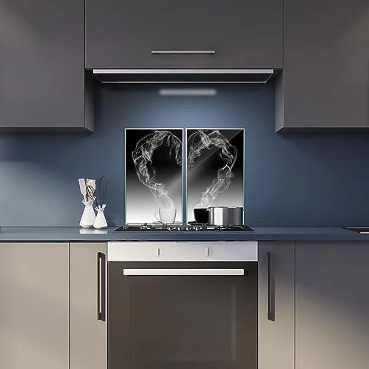 Decorwelt Herd-Abdeckplatte Kaffee, (2 tlg, 1/2 Teilig), Für alle Herdarten excl. Gasherde – Bild 7