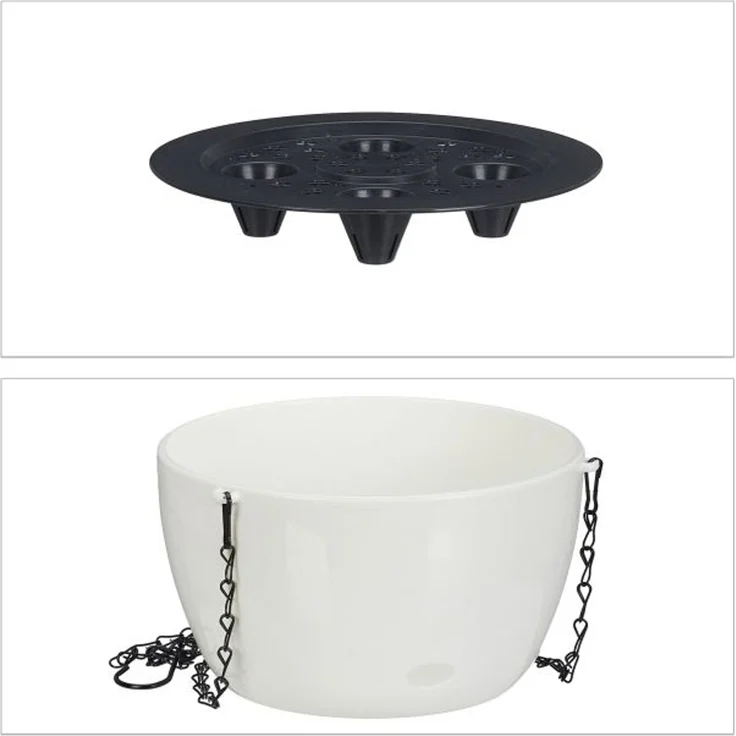 Relaxdays Blumenampeln mit Wasserspeicher 3er Set – Bild 6